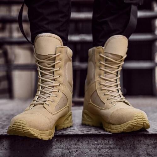 Mens Tactical Army Boots Men Special Forces Ankle Combat Boots Plus Size 37-46 Work Shoes Military Boot Sneakers Man