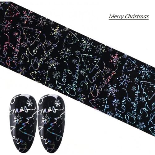 20Pcs Christmas Snowflake Letter Nail Art Stickers Transfer Decal Manicure Decor Transfer Decals Sliders Manicures Decoration