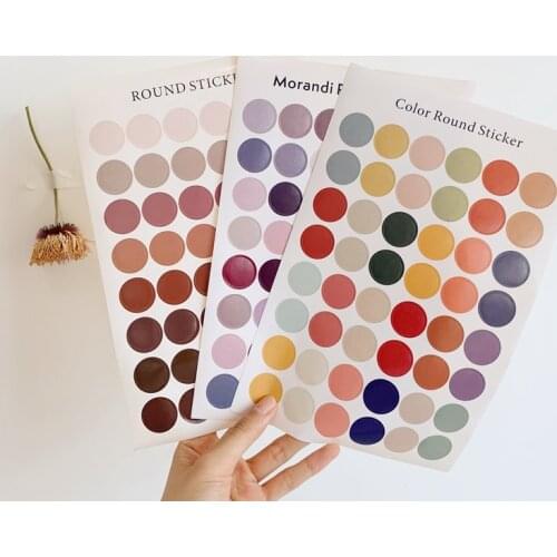 DIY stickers dot Morandi earth color scrapbook album photo wall journal project making happy card decoration sealing stickers
