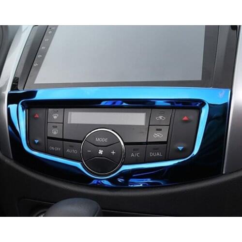 Stainless Steel For Nissan Navara NP300 2017 2018 2019 Accessories Car Air Conditioner Switch Button Panel Frame Cover Trim
