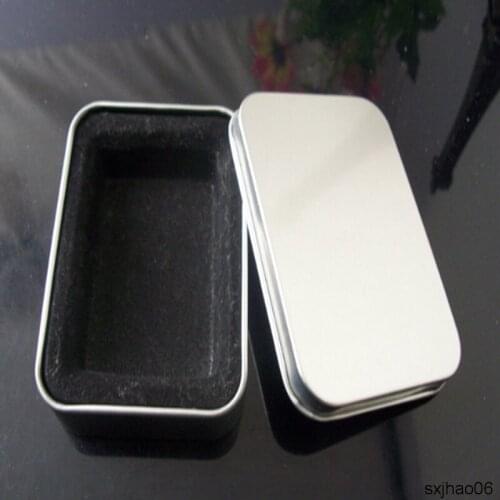 New Tinplate lighter box metal box silver collectibles storage box 100piece/batch
