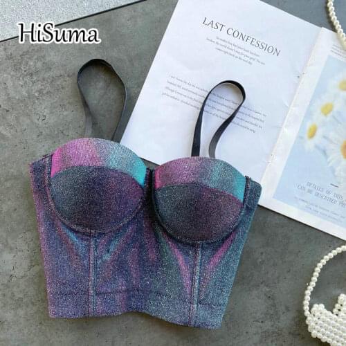 2021 summer new womens Retro solid color strap bling Tube top bra one piece belt pad wireless Corset tops female underwear