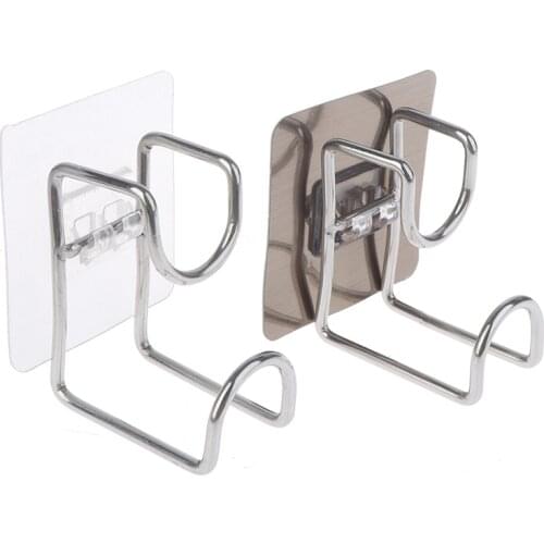 New Wall Mounted Strong Adhesive Hook Door Sticky Hanger Holder Stainless Steel Wall Hook Wash Basin Holder Kitchen Bathroom