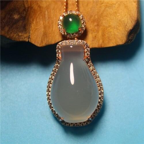 Wholesale Fashion Jewelry Chalcedony Special inlay Calabash Necklace For Women Or Men Feature Namour Charm Gift All Seasons