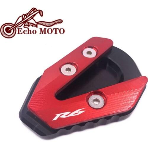 For YAMAHA YZF-R6 YZF R6 YZFR6 2017 2018 2019 Motorcycle CNC Kickstand Foot Side Stand Extension Pad Support Plate Enlarge Stand