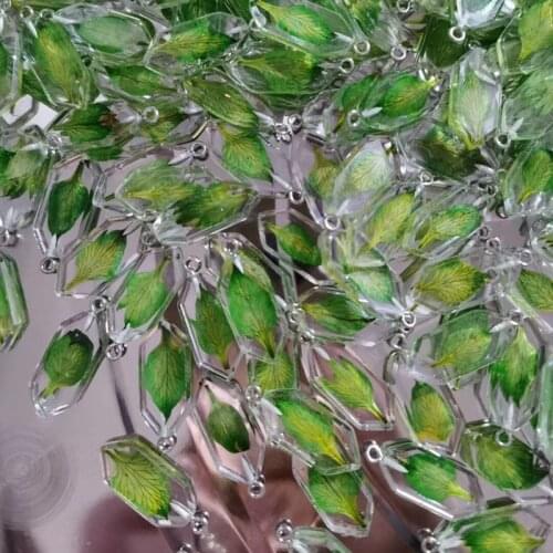 5pcs Creative Clear Leaf Specimen Resin Charms For Earring Findings Diy Crafts Necklace Bracelet Pendant Charm Jewelry Make