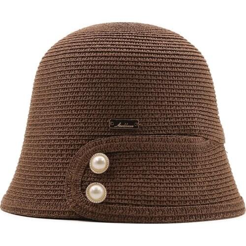 Simple Handmade Women Summer Sun Hat small Eaves Beach Japanese Hepburn Style Holiday Fold Fisherman Cap Temperament Flat