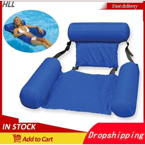 PVC Summer Inflatable Foldable Floating Row Swimming Pool Water Hammock Air Mattresses Bed Beach Water Sports Lounger Chair Hot