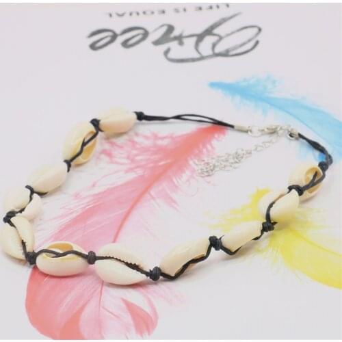 Natural Irregular White Shell Adjustable Short Necklace Girl festival Gift European American Leisure Jewelry Accessories M353