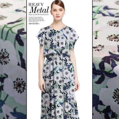 Digital painting silk crepe de chine fabric summer clothing silk fabric for dress crepe silk fabric wholesale silk cloth