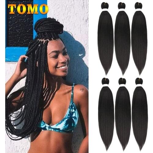 TOMO EZ Pre Stretched Braiding Hair 26inch Synthetic Crochet Hair Extensions Jumbo Braids 90g Professional Low Temperature Fiber