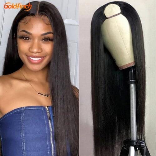 U Part Wigs Human Hair Straight For Women Peruvian Straight U Part Clip In Wig Human Hair 180% Density Glueless You Part Wig