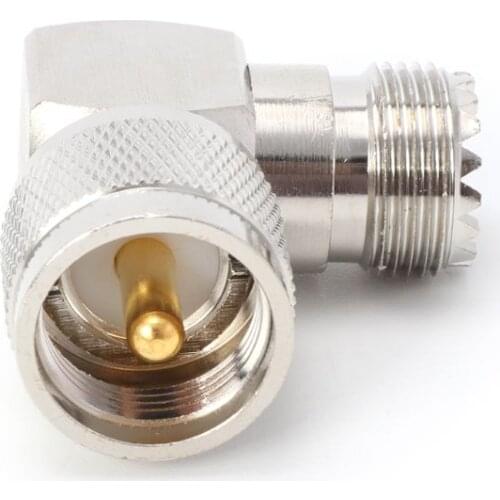 UHF PL259 Male Plug To SO239 Female Jack Right Angle 90 Degree RF Adapter Connector