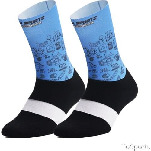 Cycling Socks Bike Competition Printing Breathable Sweat Socks Mid-Tube Socks For Men And Women Running Sport Accessories
