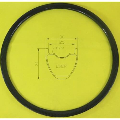 High performance 29er XC tubeless MTB Carbon Rim 30mm wide UD 3K 12K Twill Matte Glossy marathon gravel woods clincher