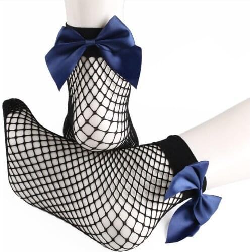High Lace Fish Net Vintage Short Sock Women Baby Girls Kids Mesh Socks Bow Fishnet Ankle Fashion Summer Socks