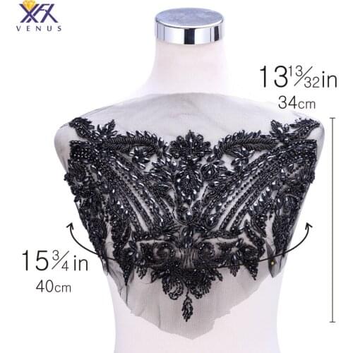 XFX VENUS 1pc beautiful flowers beaded bodice applique and crystal bodice Lady handmake Wedding Dress Accessories