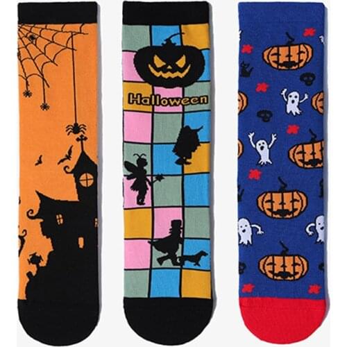 Funny Harajuku Trend Women Socks Autumn Winter Unisex Halloween Party Creative Socks 3 Pairs/Lot