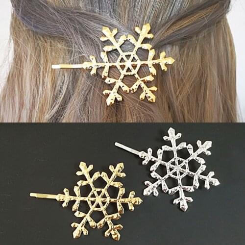 2019 New Fashion Women Girls Fashion Tiara Alloy Hairpins Clamps Hollow Snowflake Hair Clip Wedding Party Hair Accessories