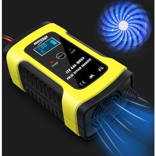 Motorcycle Car Battery Charger 110v 220v To 12v 6a Intelligent Automatic Lcd AGM GEL WET Lead Acid Battery PB Battery Charger