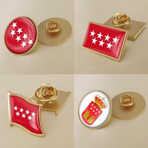 Coat of Arms of Community of Madrid Autonomous Community of Spain Flag Lapel Pins/Broochs/Badges