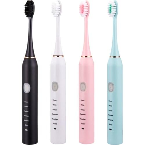 Sonic Electric Toothbrush for Adults Kid 6 Mode Smart Timer Whitening Tooth Brushes IPX7 Waterproof USB Charger Replaceable Head