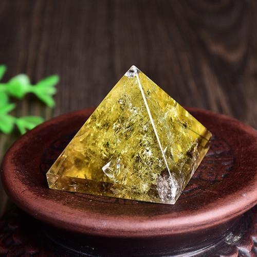 1pcs Natural citrine pyramid gem mineral, suitable for meditation therapy home decoration