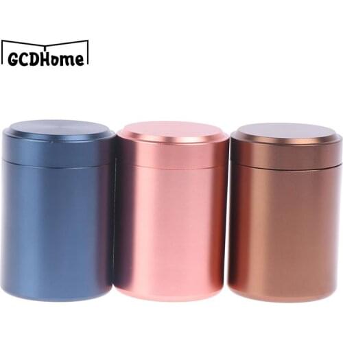 1 PC Portable Travel Tea Airtight Smell Proof Container Stash Jar Metal Aluminum Sealed Cans 9 colors 65*45mm
