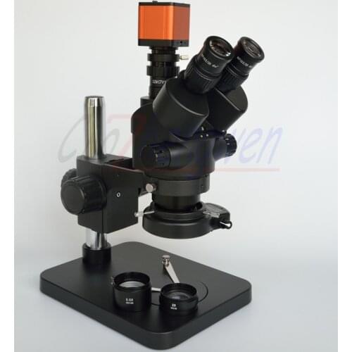 16MP HDMI Camera BlacK Microscope 3.5X-90X 7X-45X Table Pillar Stand Zoom Simul Focal Trinocular Stereo Microscope