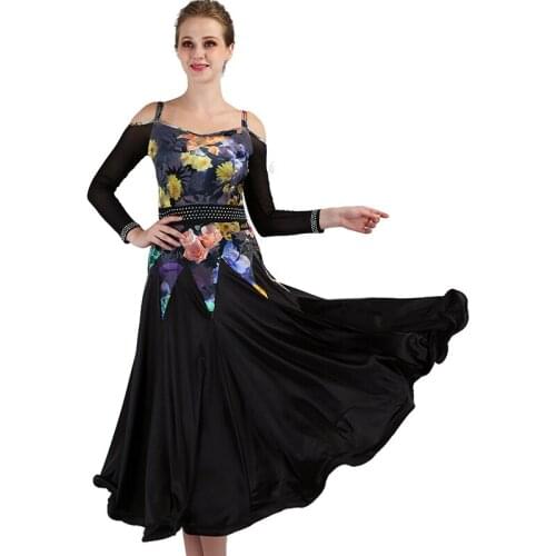 2019 New Costume Sale Ballroom Dance Skirts Newest Design Woman Modern Waltz Tango Dress/standard Competition Dress MQ089
