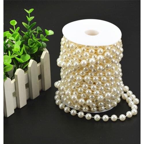 5m of 8mm Bead Pearl String Ivory and white for Craft , Wedding Decoration,No Reel