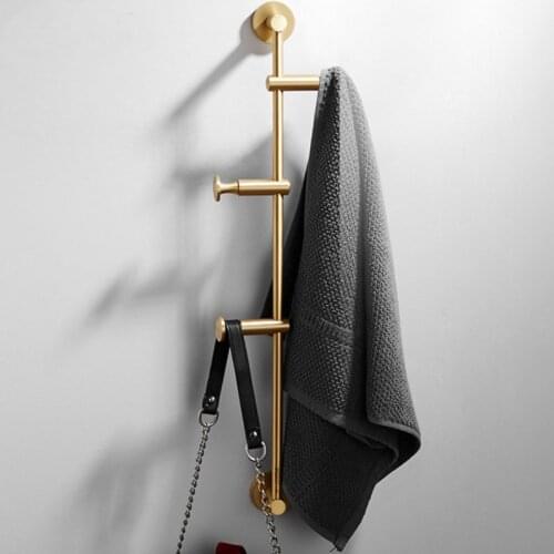 60cm Brass Cloth Hanger North European Wall Hook Bedroom Storage Cloth Holder Free Shipping
