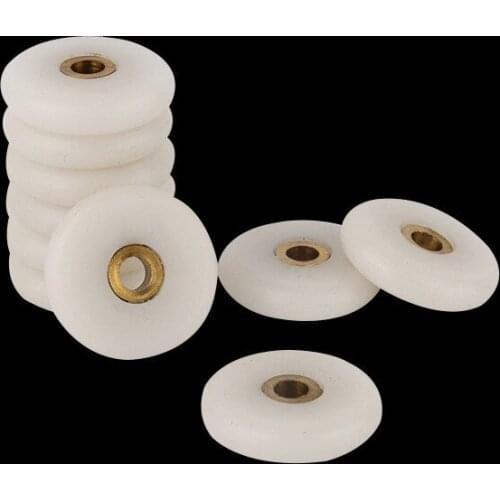 8pcs/lot Diameter 23mm/25mmmm Fasteners Bathroom Bearing Door Runner Sliding Shower Door Roller Pulley 5mm hole distance