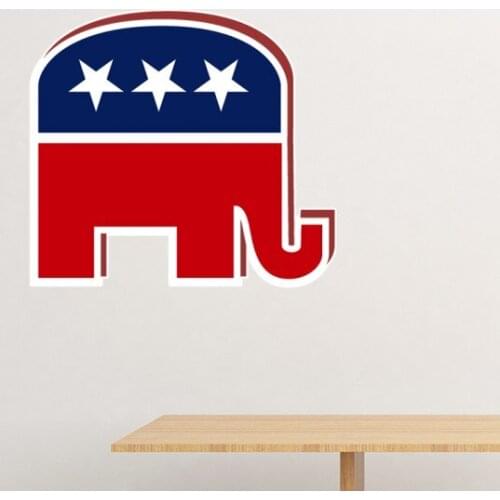 America The United States Elephant Emblem Republican Party Removable Wall Sticker Art Decals Mural DIY Wallpaper for Room Decal