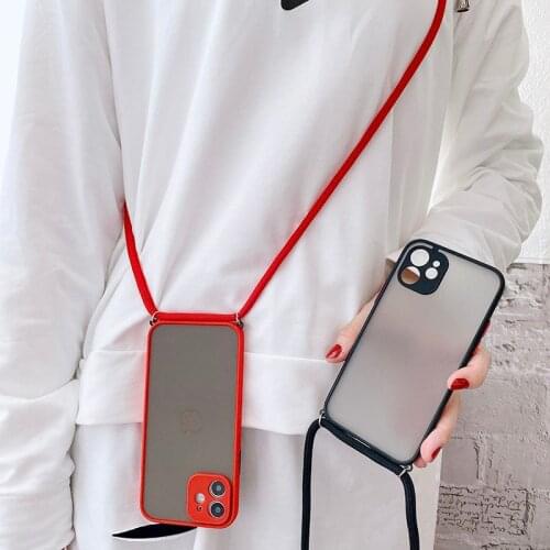Lanyard Strap Shockproof Phone Case for Xiaomi POCO X3 nfc M3 Mi 11 10T Pro 9T A3 Redmi Note 9 Pro Max 8A 7 Pro K30 Back Cover