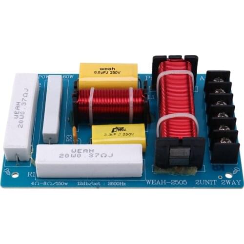200W Speaker Crossover 2 Way High-Low 4-8 Ohm Frequency Divider for Speaker