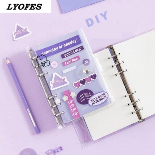 DIY A6 Note Book 6 Ring Mini Binder Pocket Planner Notebooks and Journals Sketchbook Notepads Stationery School Office Supplies