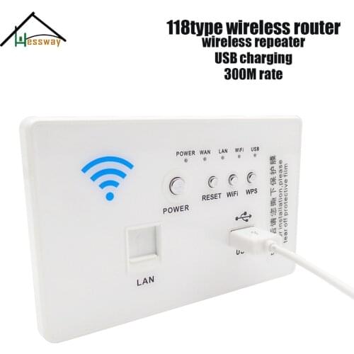 HESSWAY Wall Embedded Wireless AP Router 3G/4G Wireless Wifi Computer USB Charge Socket Panel 3G Repeater 118 standard Sockets