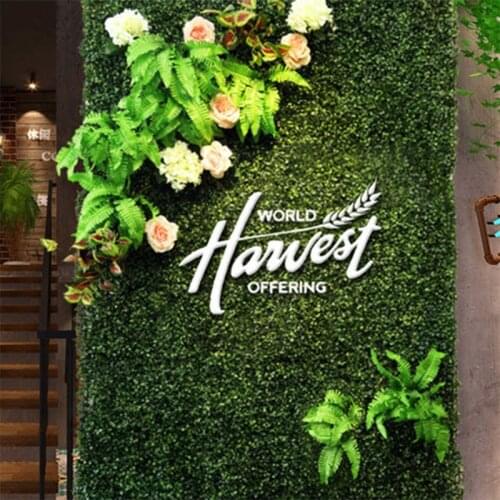 Artificial Plant Wall Lawn Green Artificial Plant Wallboard Plastic Wedding Decoration Wall Family Hotel DIY Background Wall