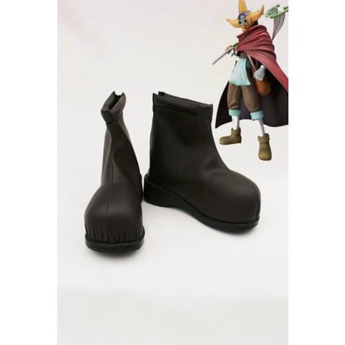 Costum made black Usopp shoes boots from One Piece Cosplay