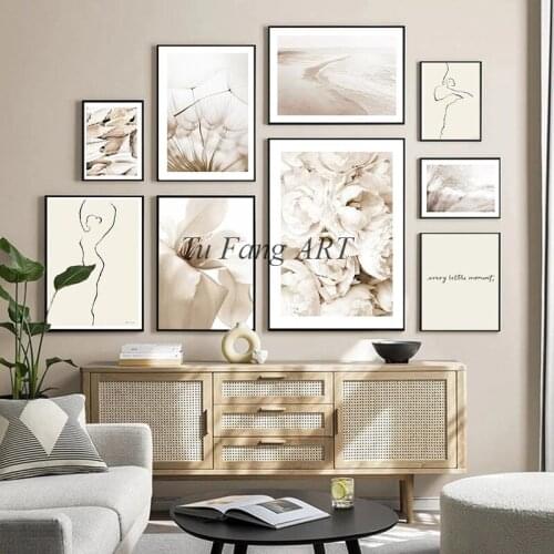 Canvas Painting Flower Scenery Picture Wall Art Modern Nordic Abstract Minimalist Figure Posters for Home Art Decor