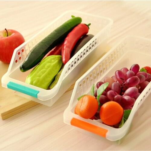 1PCS Fridge Storage Basket Kitchen Holder Collecting Box Refrigerator Space Saver Container Fruit Basket Organizer Storage Rack