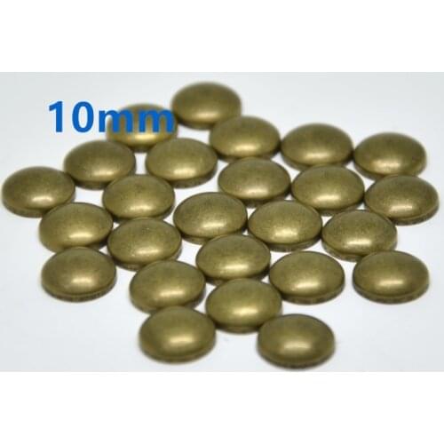 Round Hot Fix Rhinestuds 10mm Antique Bronze Metalic Studs and Spikes Copper DIY Iron On Rivet For Clothing shoes 300pcs/lot