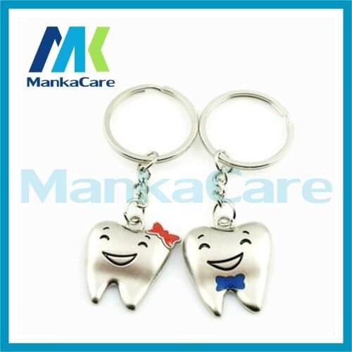 Manka care - YA1 -Free Shipping Cute smiling face Tooth Couple Key chain Zinc Alloy keychain Fashion 2014 New arriver Small Gift