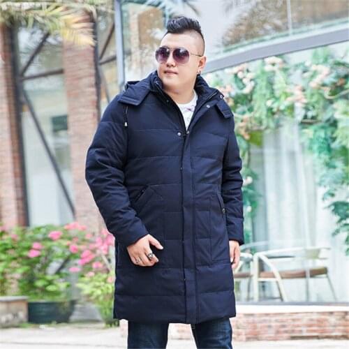 Mens Winter Large Size Long Hooded Warm Coat Mens Long Over the Knees Oversized XL-11XL 12XL 13XL Army Green Jacket