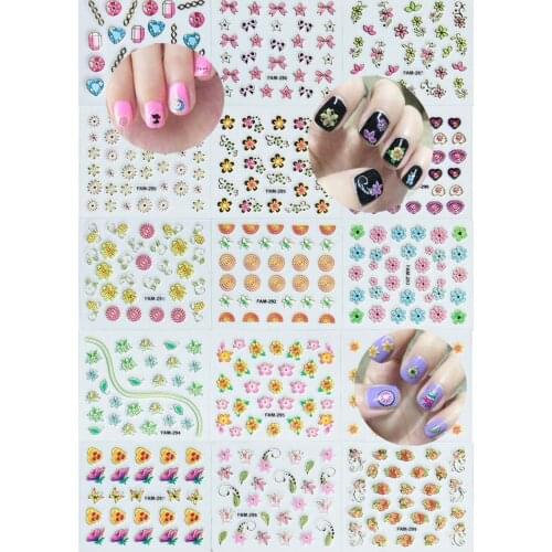 Nail Art Sticker- Pink Gold Decal 30PCS/Lot Transfer Wrap Shiny Metallic Flower Decal Nail Sticker Transfer White Flower (NTL-E)