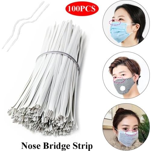 100pcs 0.3x10cm Plastic Nose Wire Bar For DIY MASK Single Core Nose Bridge Clips Jewelry Making Material Accessories White