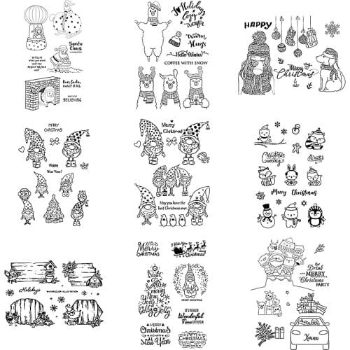 11x16cm Christmas Clear Stamps Transparent Seal Silicone Seal TPR Christmas Wedding Roller Stamps DIY Scrapbook Album Card