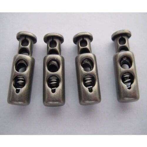 Diy plastic cord lock plating antique white silver color stock customed engraved logo whsale price down jacket cord lock 500pcs