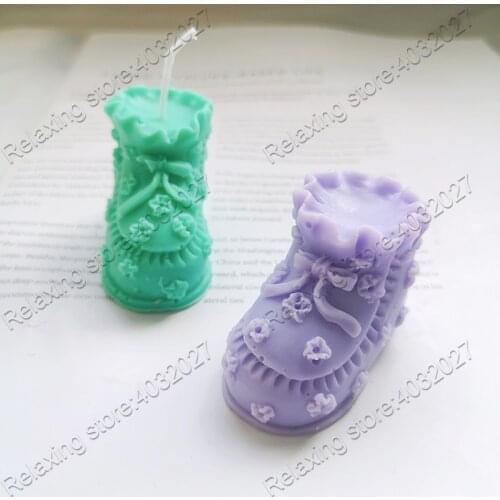 Cute Shoes Shape Scented Candle Silicone Mold A Pair Of Shoes Aroma Gypsum Plaster Crafts Mould Silicone Soap Candle Molds